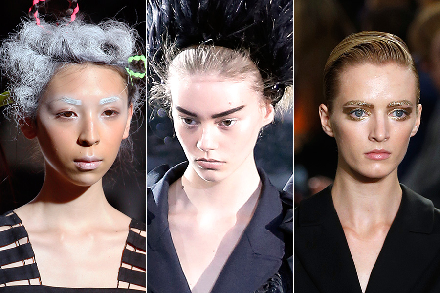 Yohji Yamamoto, Louis Vuitton e Christian Dior deram cor às sobrancelhas