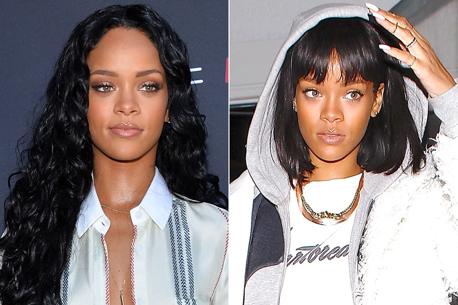 Camaleoa, Rihanna vive mudando o cabelo. Depois de usar os fios longos e encaracolados por algum tempo, a cantora trocou por curtinhos e superlisos