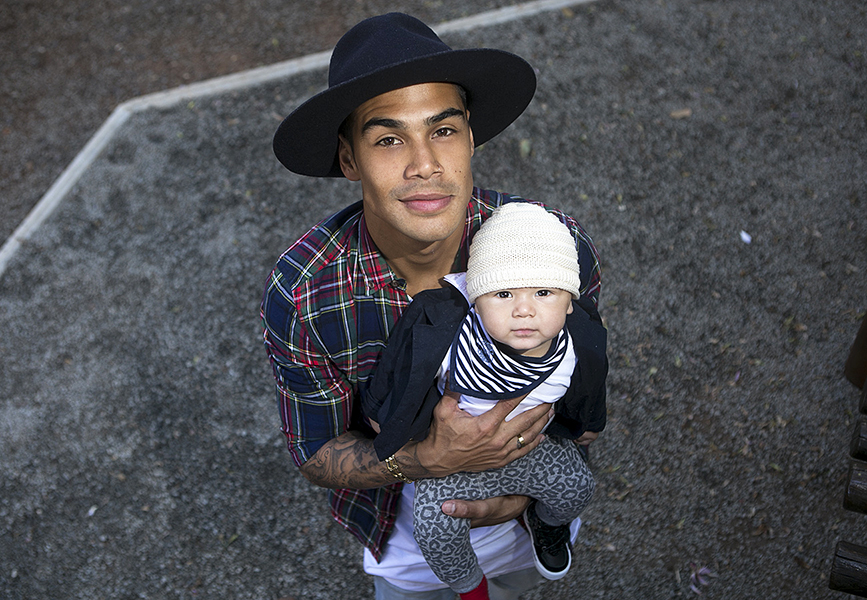 Micael Borges e Zion, de 6 meses: pai e filho cheios de estilo