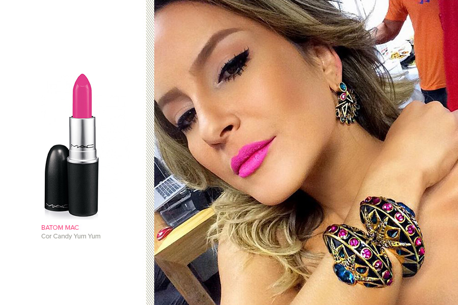 O batom rosa usado por Claudia Leitte no "The Voice Brasil" é da MAC, na cor Candy Yum Yum, e custa R$ 66