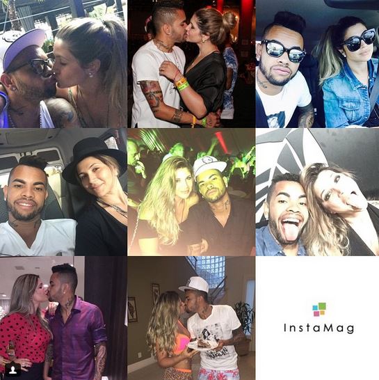 O jogador  Dentinho e sua amada Dani Souza compartilharam cliques românticos 