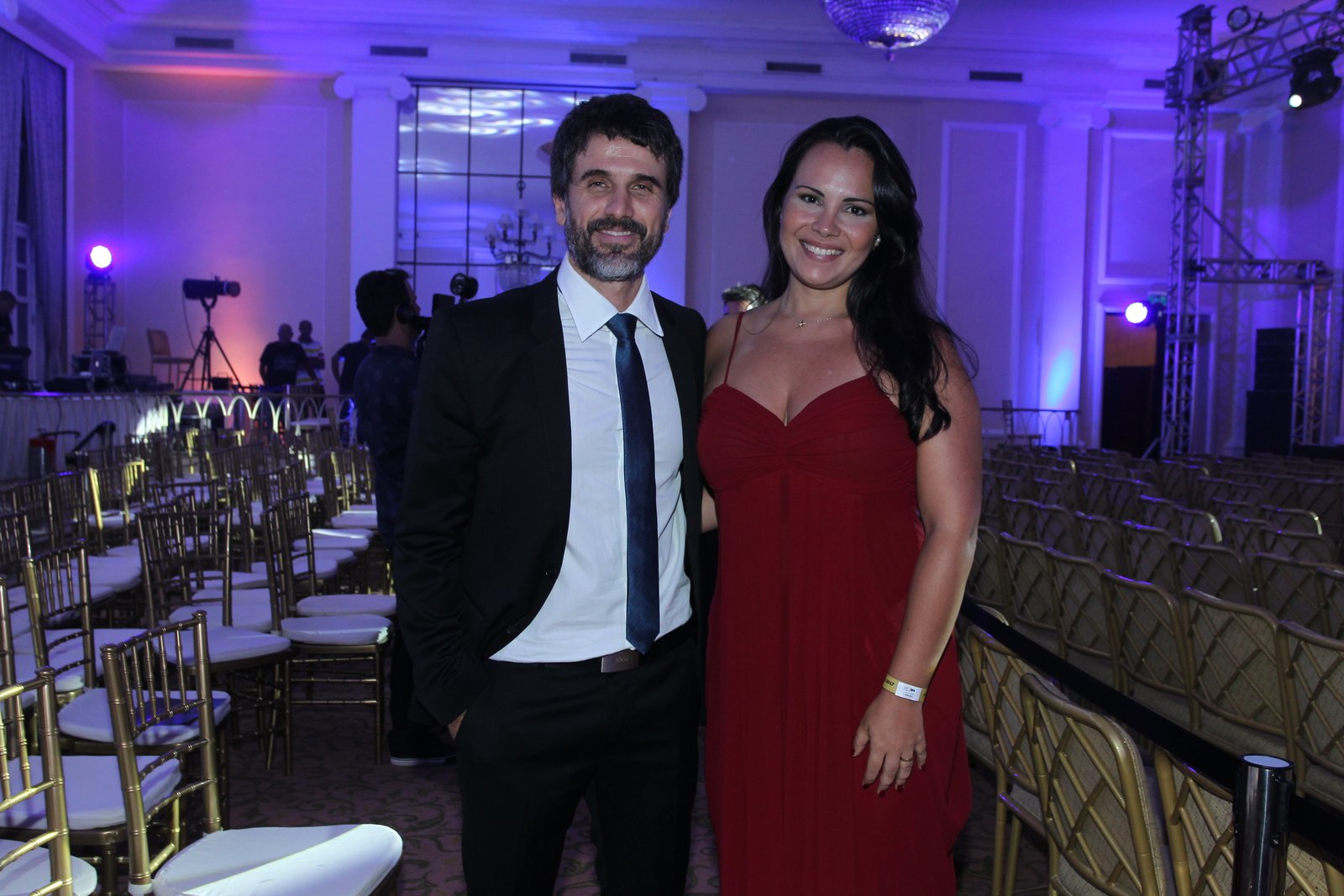 Eriberto Leão e a mulher, Andréa Leal, em prêmio de teatro na Zona Sul do Rio
