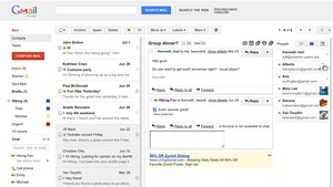 O Gmail anunciou na quinta-feira (4) um novo recurso que permite visualizar os e-mails sem sair da caixa de entrada. Para ativar o novo formato, o usuário deve ir em Configurações e clicar em Labs. Depois, ir até a opção “Painel de visualização”, ativá-lo (Foto: Divulgação)
