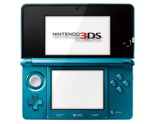 3DS aberto com a tela superior, no formato widescreen que apresenta imagens em 3D. (Foto: Divulgação)