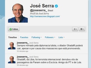 Twitter do José Serra (Foto: Reprodução)