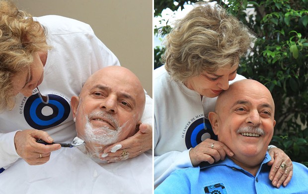 Com a decisão de raspar barba e cabelo, Lula se antecipou aos efeitos da quimioterapia, que provoca a queda de pelos. O ex-presidente cultivava o bigode e/ou a barba, que se tornou uma marca pessoal, desde quando era sindicalista, nos anos 1970 (Foto: Ricardo Stuckert/Instituto Lula)
