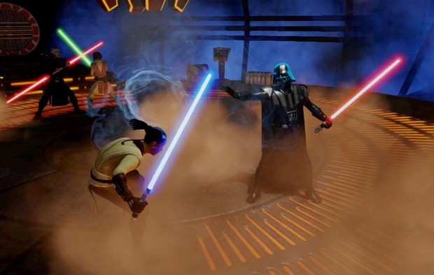 Jogadores poderão enfrentar Darth Vader em um duelo de sabres-de-luz no game 'Kinect Star Wars' (Foto: Divulgação)