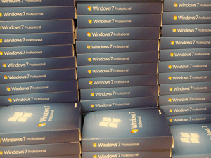 Sistema operacional Windows 7 à venda em Mountain View, nos Estados Unidos