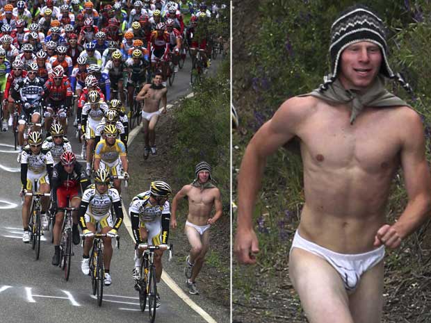 Dupla alegrou os ciclistas em parte do percurso de 177 km na Califórnia