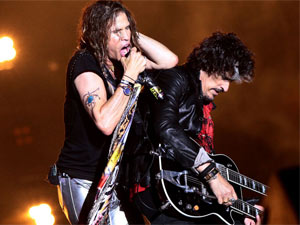 Steven Tyler e Joe Perry, em show do Aerosmith, um dos ícones
 do hard rock