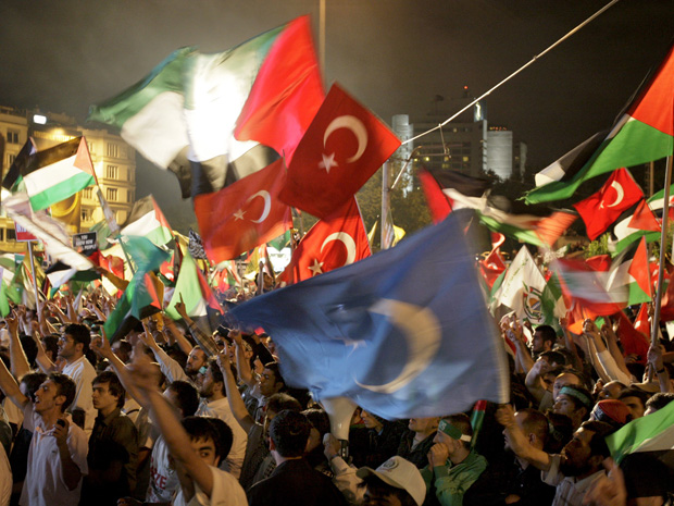 Manifestações em Istambul contra Israel Turquia