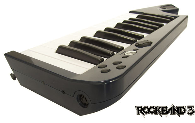 Teaser de 'Rock band 3' revelou que o teclado será o novo 
instrumento do game.