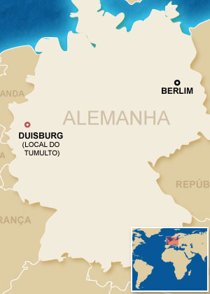 Mapa localiza Duisburg.