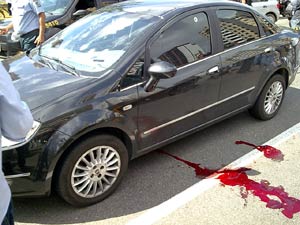 Presidente do TRE foi atingido; carro trafegava pela Avenida Beira Mar, em Aracaju