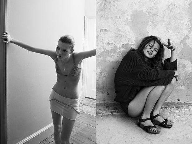 Fotografias da top inglesa Kate Moss feitas por Corinne Day nos anos 1990.
