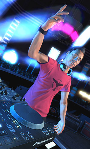 DJ Tiësto em versão virtual no game 'DJ Hero 2'.