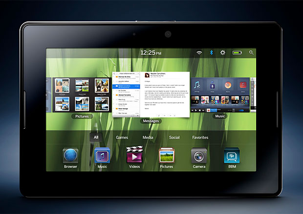 BlackBerry PlayBook, concorrente do iPad, é compatível com Flash.