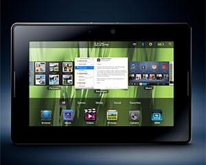 BlackBerry PlayBook, concorrente do iPad, é compatível com Flash. (Foto: Divulgação/RIM)
