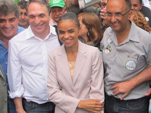 Marina Silva durante campanha em Guarulhos