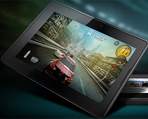 BlackBerry PlayBook, concorrente do iPad, é compatível com Flash.