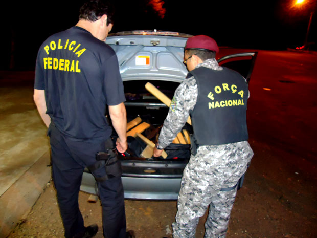 69 quilos de maconha foram apreendidos em ação da Polícia Federal, Força Nacional e Receita Federal.