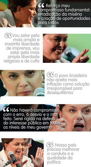 Em seu primeiro discurso, Dilma 
diz ter meta de erradicar a miséria (AP, Reuters e AFP)