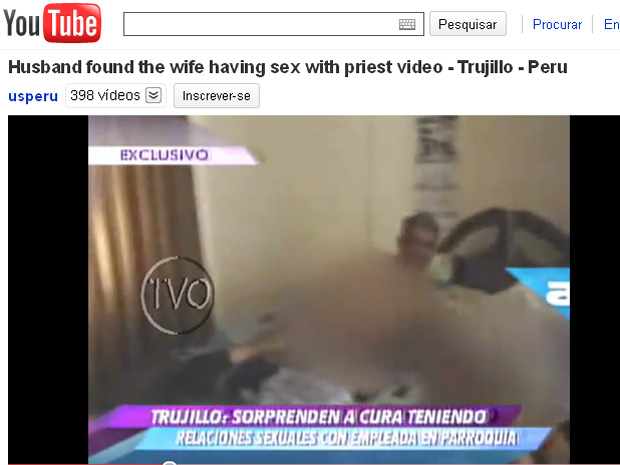 Flagrante em vídeo feito pelo marido da faxineira e exibido pela TV peruana foi postado no Youtube