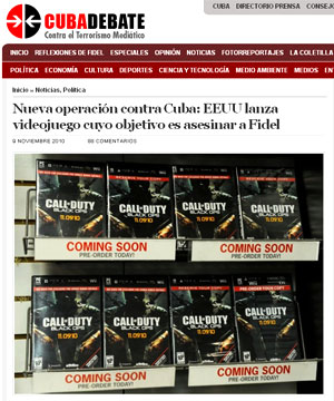 Site cubano critica jogo Call of Duty: Black Ops