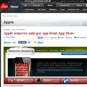 Apple retira aplicativo para iPhone Manhattan Declaration