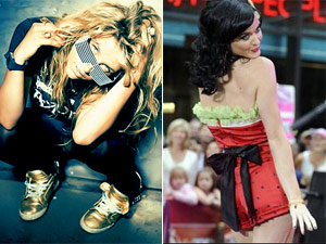 As cantoras Ke$ha e Katy Perry: sucesso na dance music em 2010