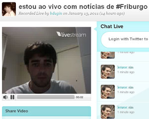 Estudante transmite notícias sobre Nova Friburgo ao vivo pelo Twitter