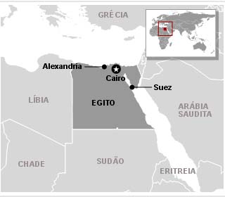 Mapa do Egito mostra as cidades em que ocorreram os principais protestos