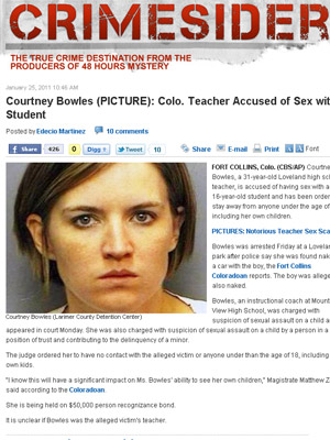 A professora Courtney Bowles, em foto divulgada pela polícia e publicada pela imprensa local.