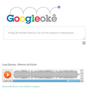 Site utiliza voz robótica do serviço Google Translate para cantar músicas famosas (Foto: Reprodução)