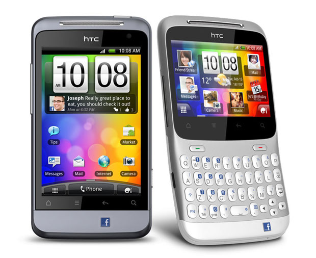 HTC Salsa e HTC ChaCha, com teclado, acessam Facebook por botão dedicado (Foto: Divulgação)
