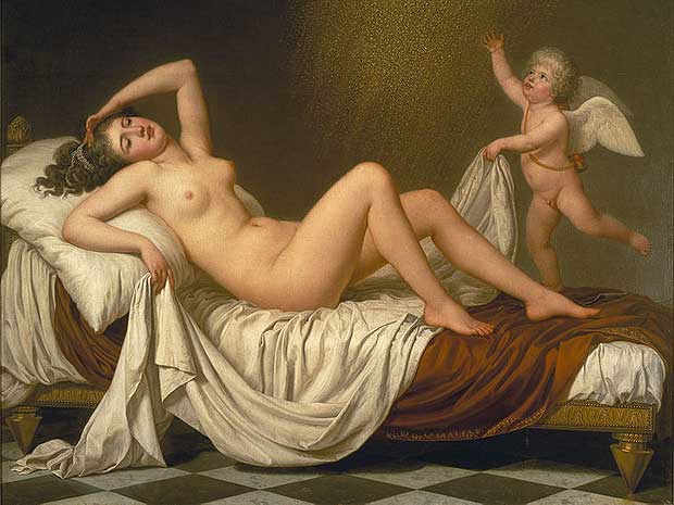 Exposição mostra como a virtude e o pecado são representados na arte. Na imagem: 'Danaë and the shower of gold', de Adolf Ulrik Wertmülle. (Foto: Reprodução / BBC)