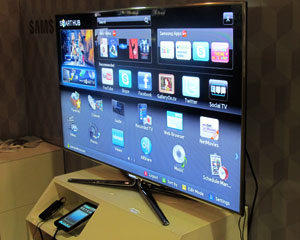 TV inteligente da Samsung, smarTV (Foto: Laura Brentano/G1)