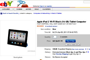 iPad 2 é vendido no site eBay (Foto: Reprodução)
