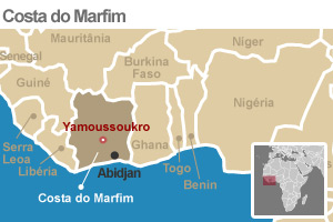 mapa da costa do marfim (Foto: Arte/G1)