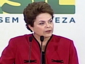 A presidente Dilma durante cerimônia no Planalto (Foto: Reprodução / TV Globo)