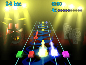 Uma placa de vídeo 3D simples é suficiente para rodar este clone de 'Guitar Hero' (Foto: Reprodução)