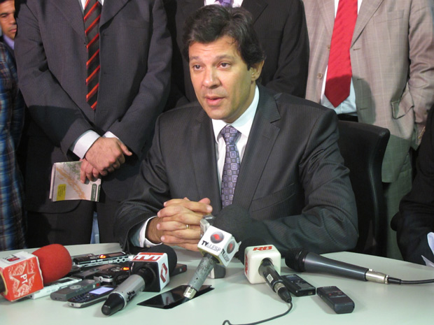 Ministro Fernando Haddad em São Paulo (Foto: Fernanda Nogueira/G1)