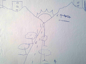 Desenho de crianças na escola (Foto: Lucas Marques de Oliveira/arquivo pessoal)