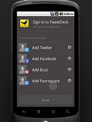 O TweetDeck já está disponível para celulares com Android (Foto: Reprodução)