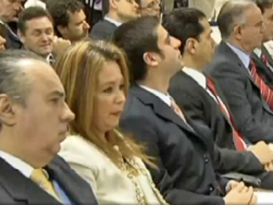 Promotora Deborah Guerner durante audiência no DF (Foto: Reprodução Tv Globo)