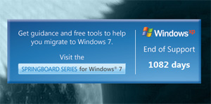 Gadget diz quantos dias restam para o XP e oferece um link para informações de atualização (Foto: Reprodução)