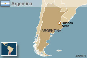 mapa argentina (Foto: Arte/G1)