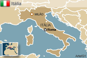 mapa itália (Foto: Arte/G1)