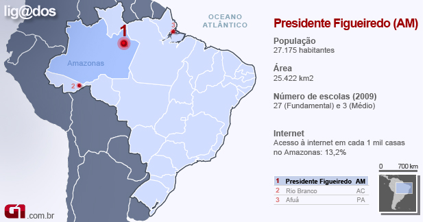 Mapa Presidente Figueiredo AM (Foto: Arte/G1)