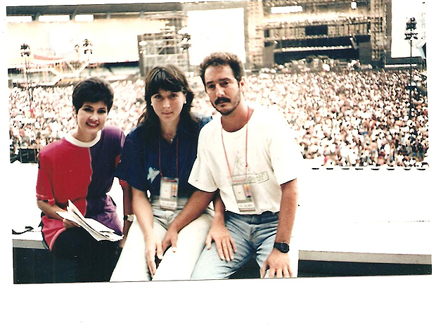 Fátima Bernardes em seu primeiro Rock in Rio, em 1991 (Foto: Arquivo Pessoal)